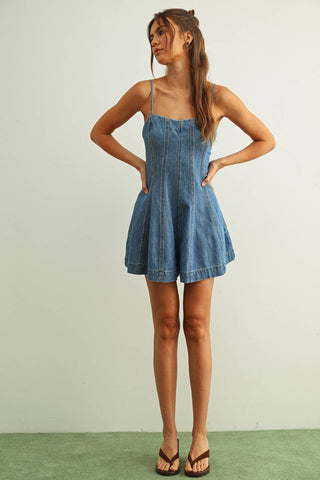 Washed Denim Romper