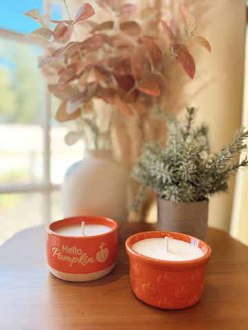 Engraved Ceramic Dish Candle