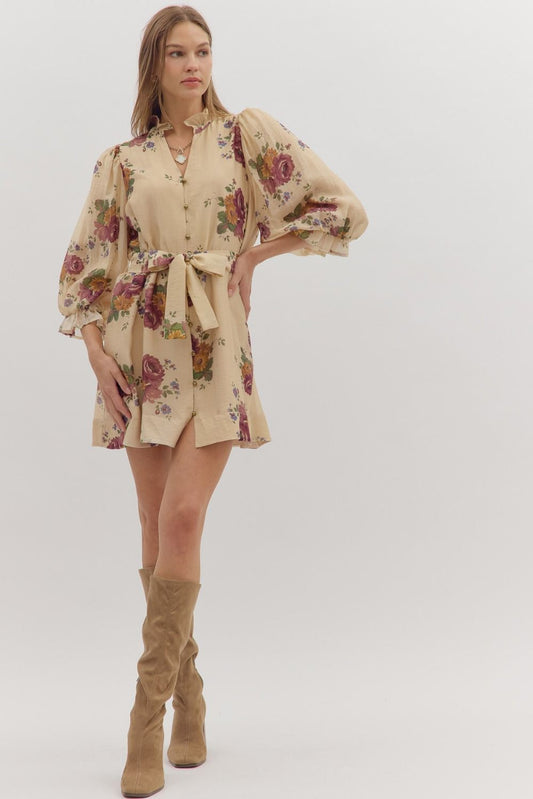 Floral Tie Waist Dress