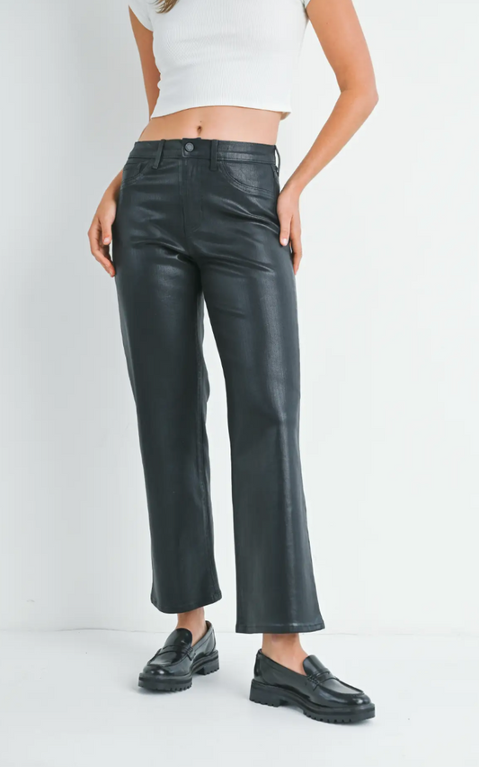 Coated Straight Leg Jeans