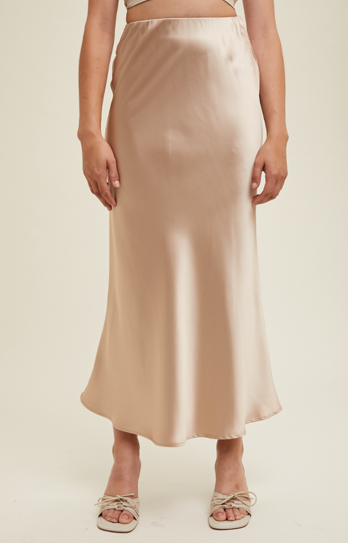 Satin Midi Skirt