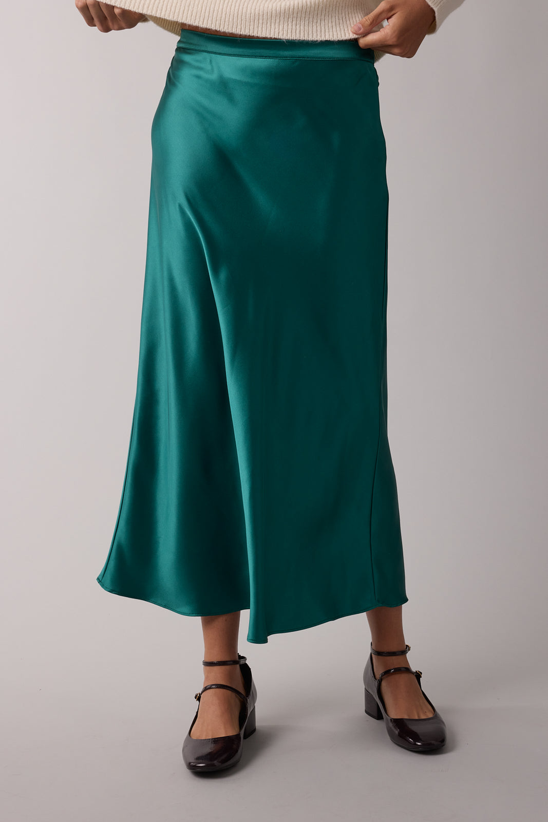 Basic Satin Midi Skirt