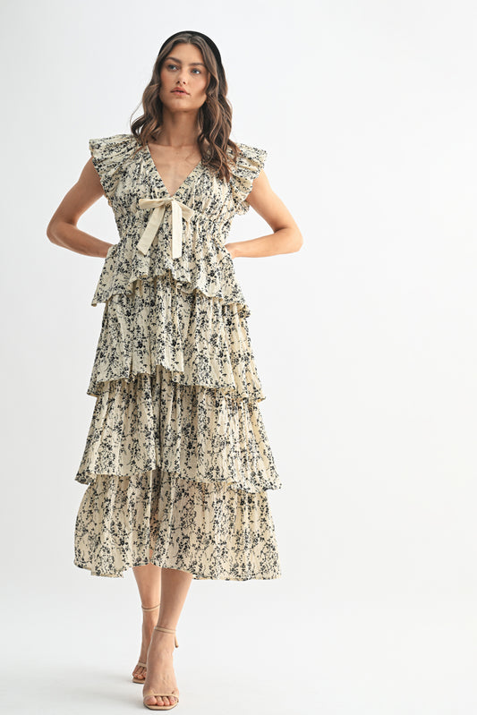 Floral Tiered Midi Dress