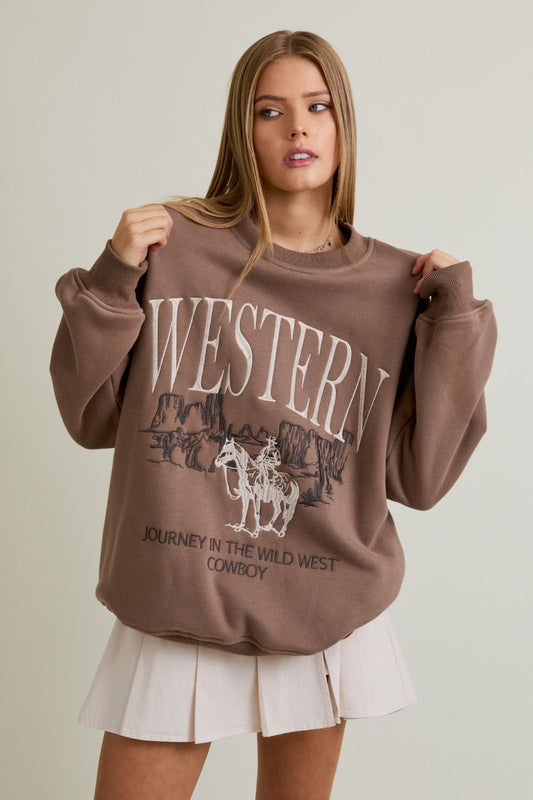 Western Embroidered Sweatshirt