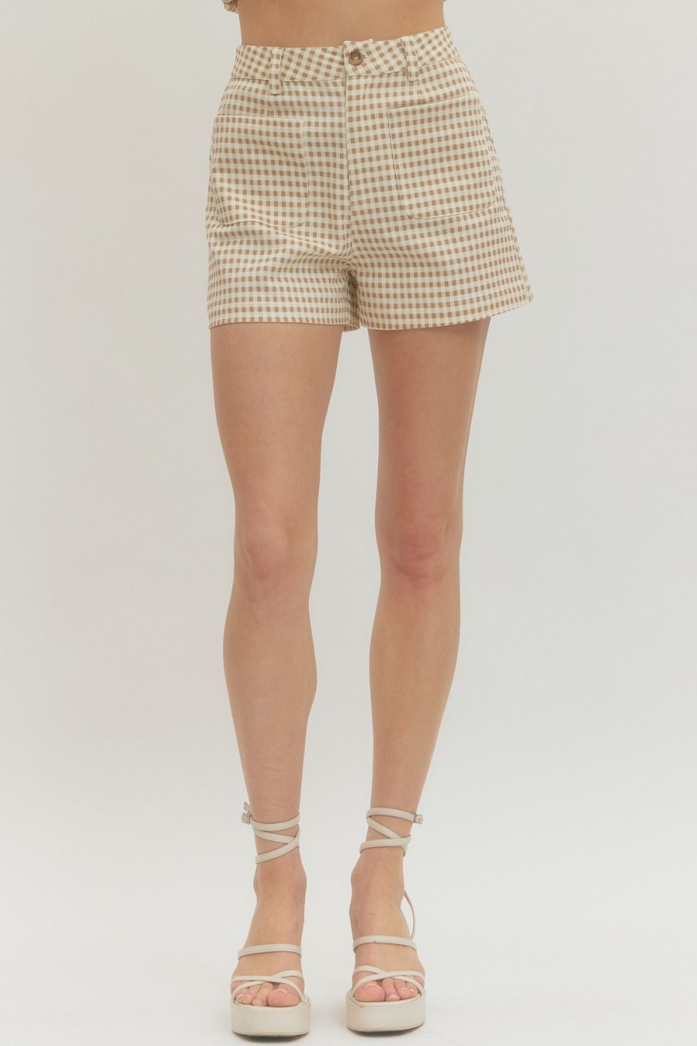 Gingham Utility Pocket Shorts