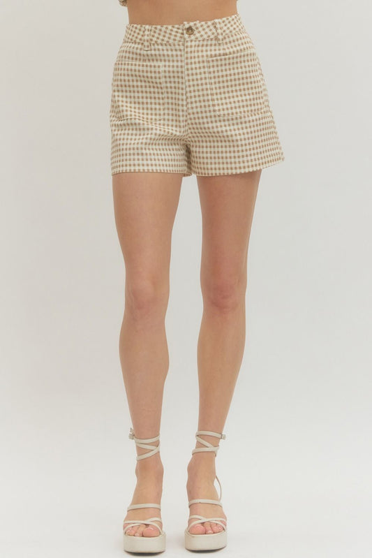 Gingham Utility Pocket Shorts