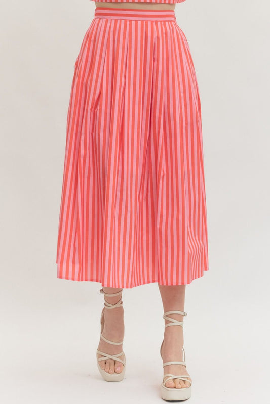 Striped Midi Skirt