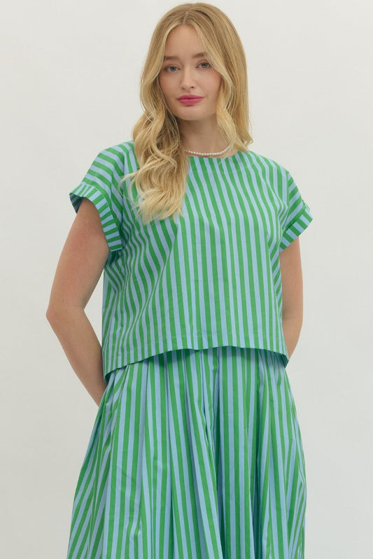 Striped Short Sleeve Top