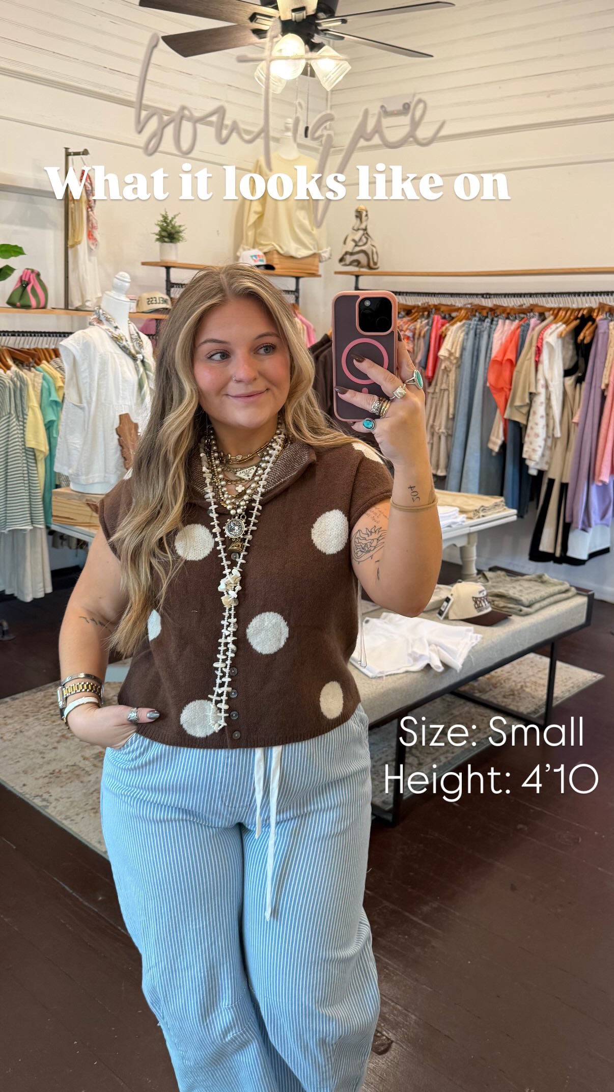 Polka Dot Cardigan Vest