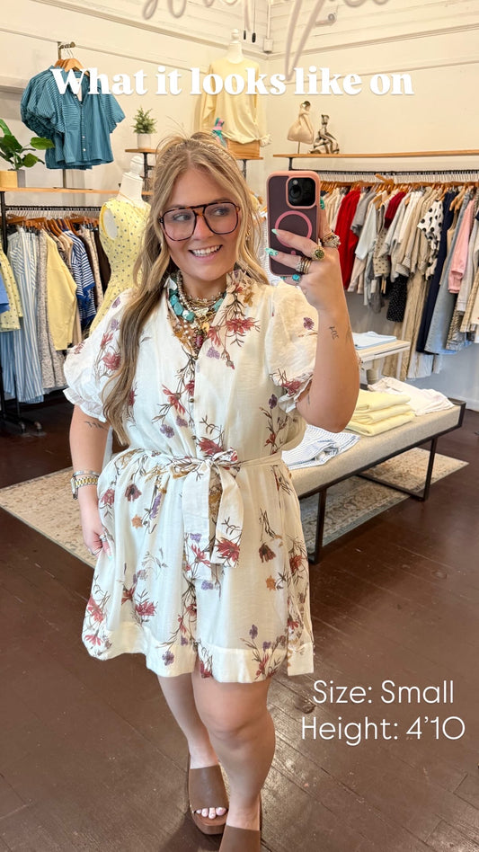 Floral Puff Sleeve Mini Dress