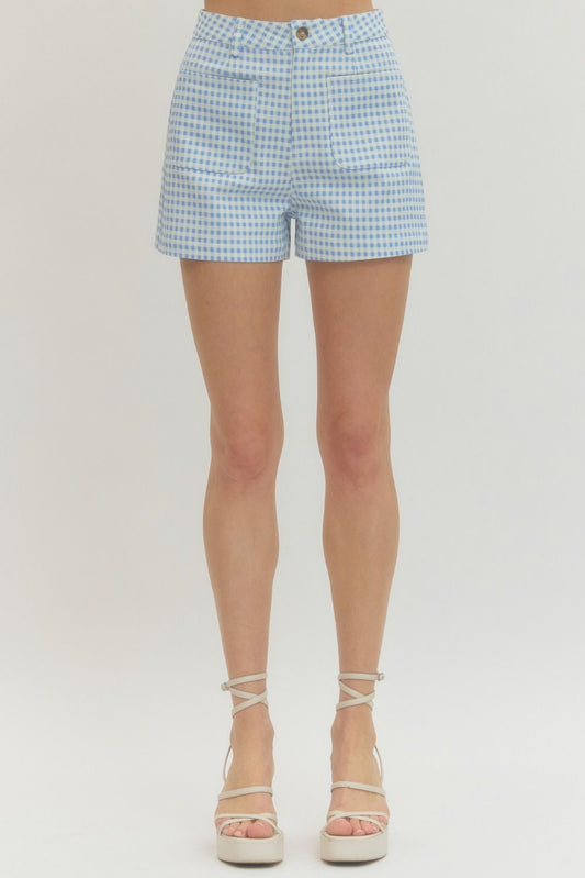 Gingham Utility Pocket Shorts
