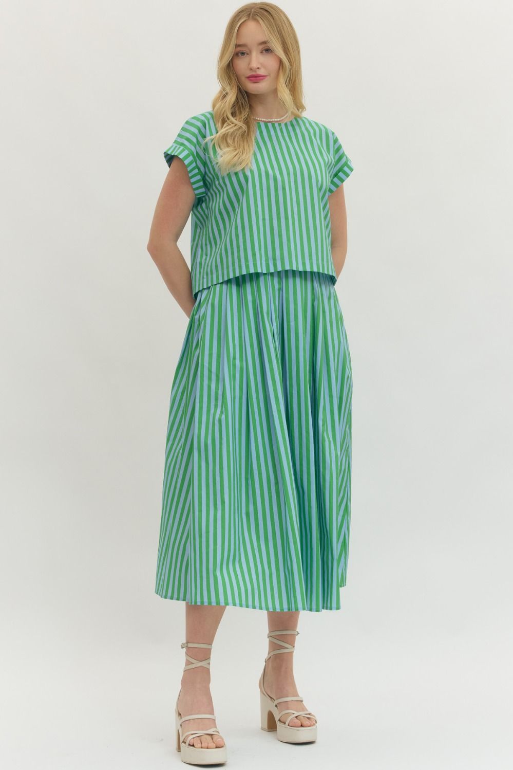 Striped Midi Skirt