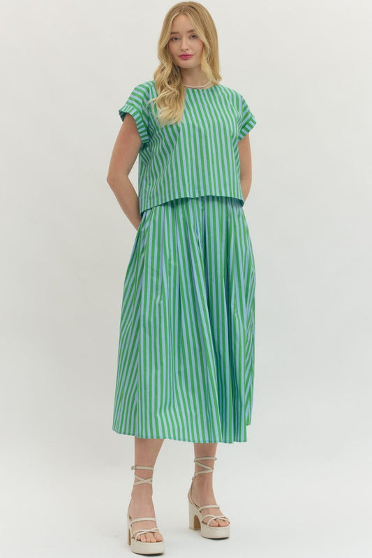 Striped Midi Skirt