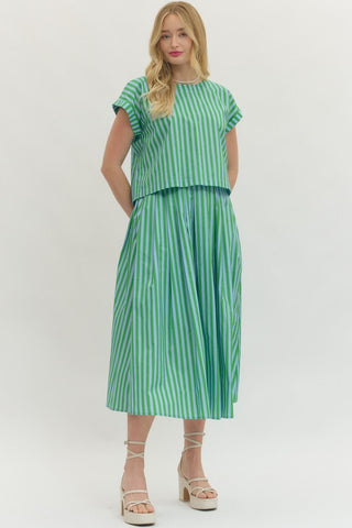 Striped Midi Skirt