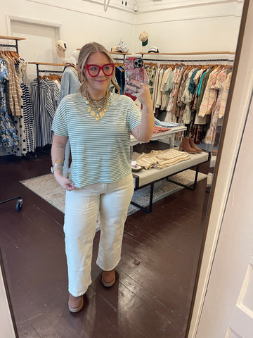 Striped Drop Shoulder Tee