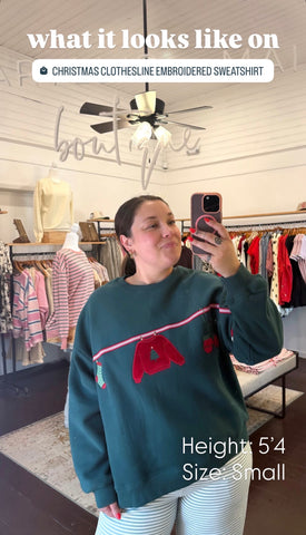 Christmas Clothesline Embroidered Sweatshirt
