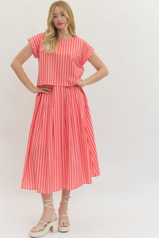 Striped Midi Skirt