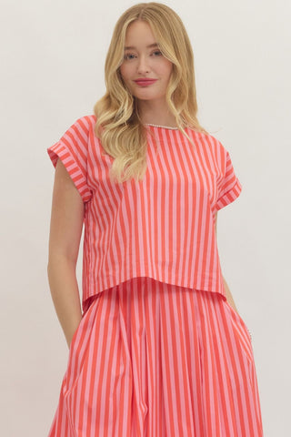 Striped Short Sleeve Top