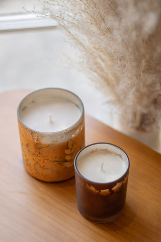 Small Rustic Leaf Candle