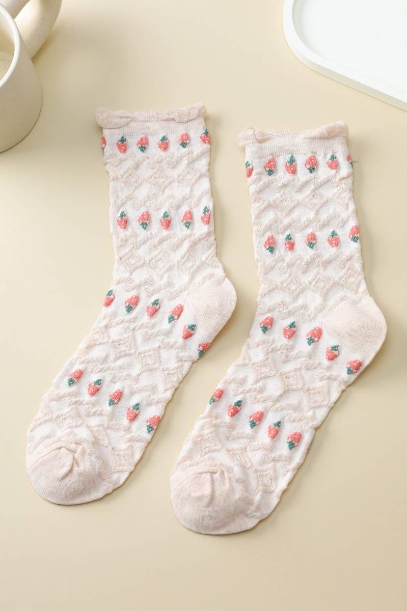 Strawberry Crew Socks