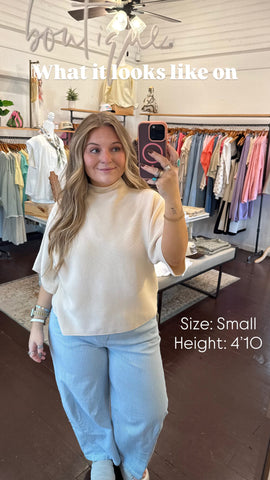 Mock Neck Dolman Sleeve Sweater