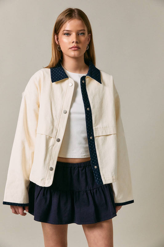 Polka Dot Contrast Jacket