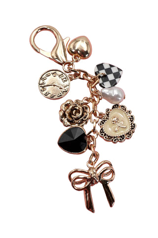 Checker Heart Bag Charm