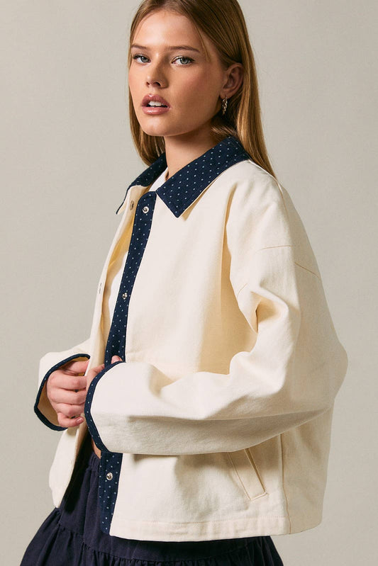 Polka Dot Contrast Jacket