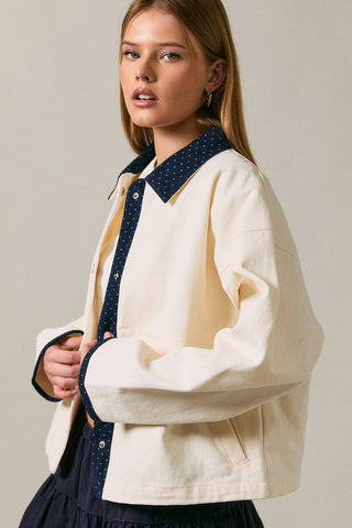 Polka Dot Contrast Jacket