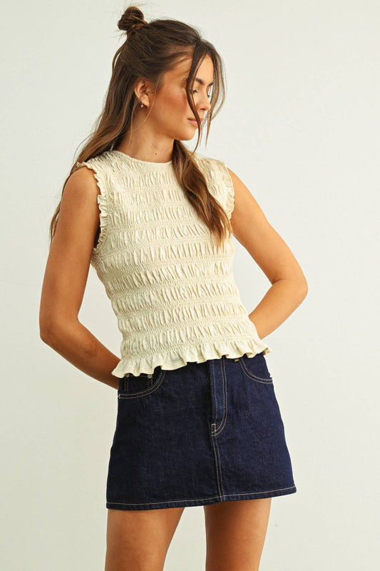 Sleeveless Smocked Top