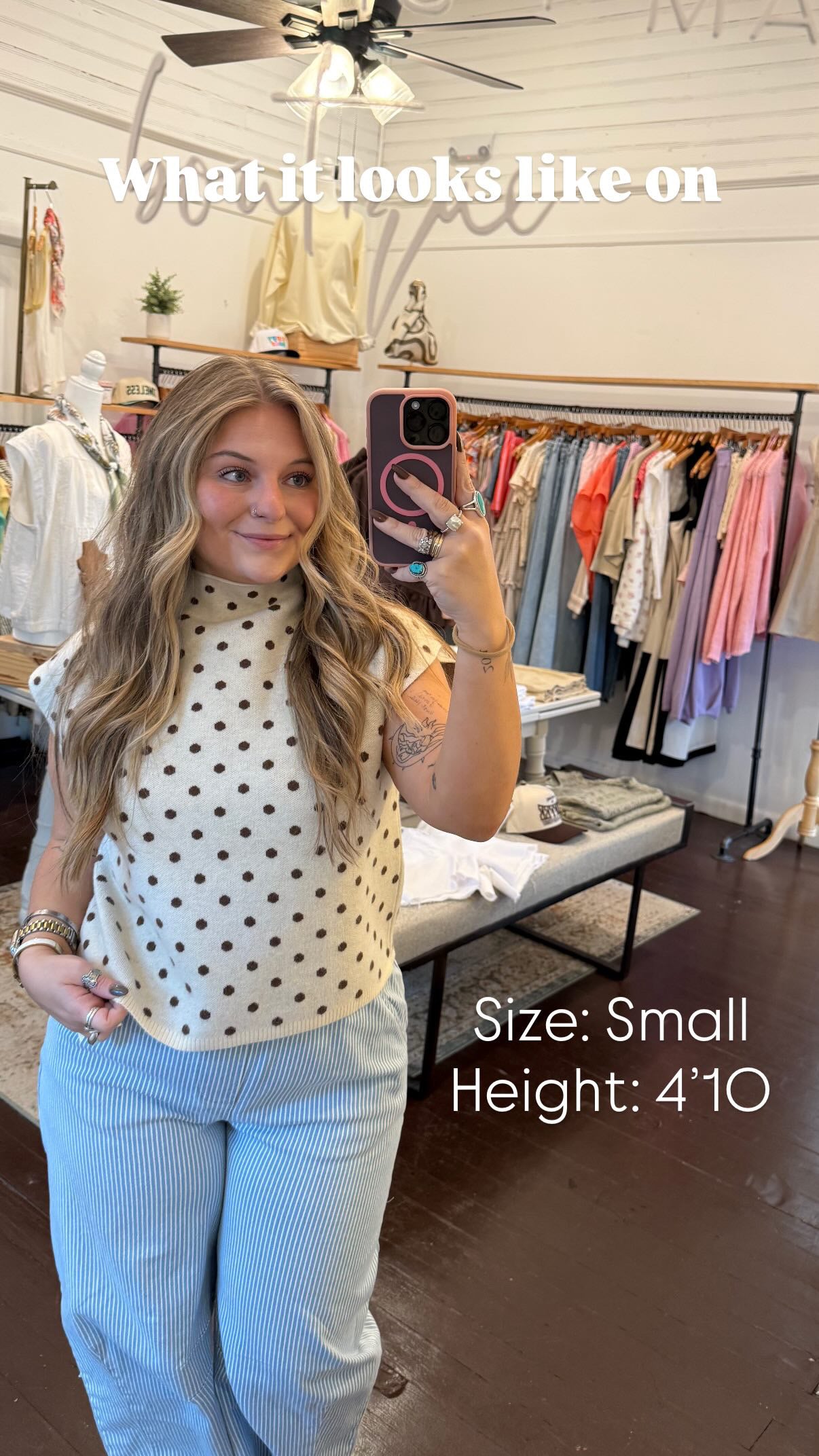 Polka Dot Mock Neck Sweater