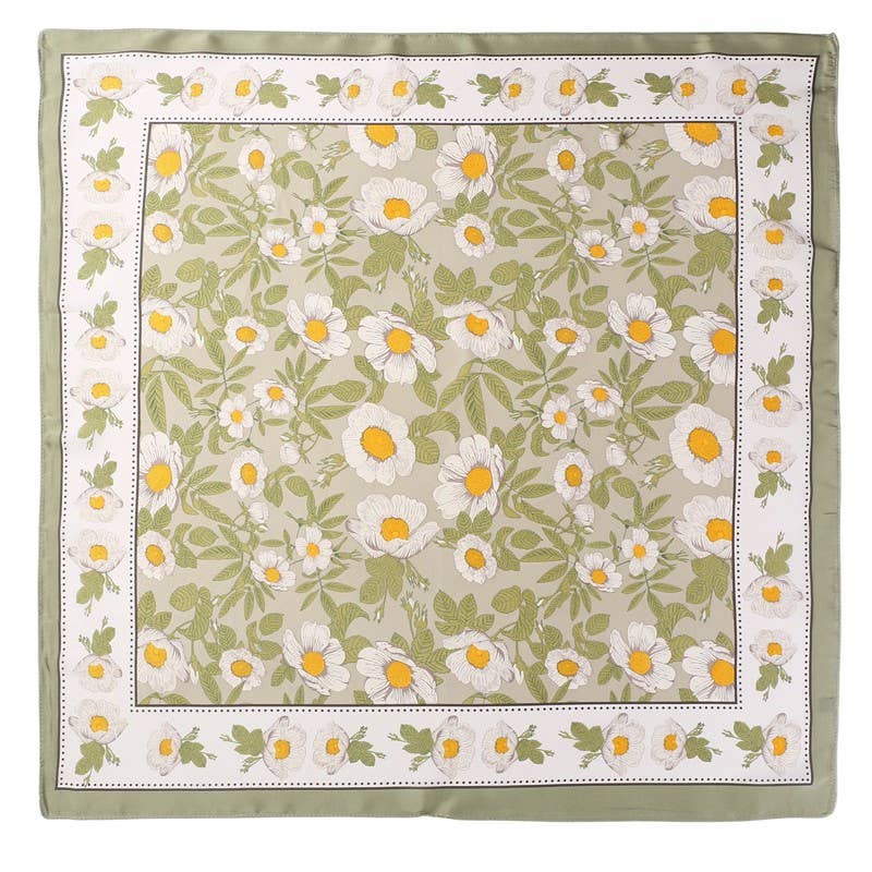 Spring Meadow Daisy Silk Scarf