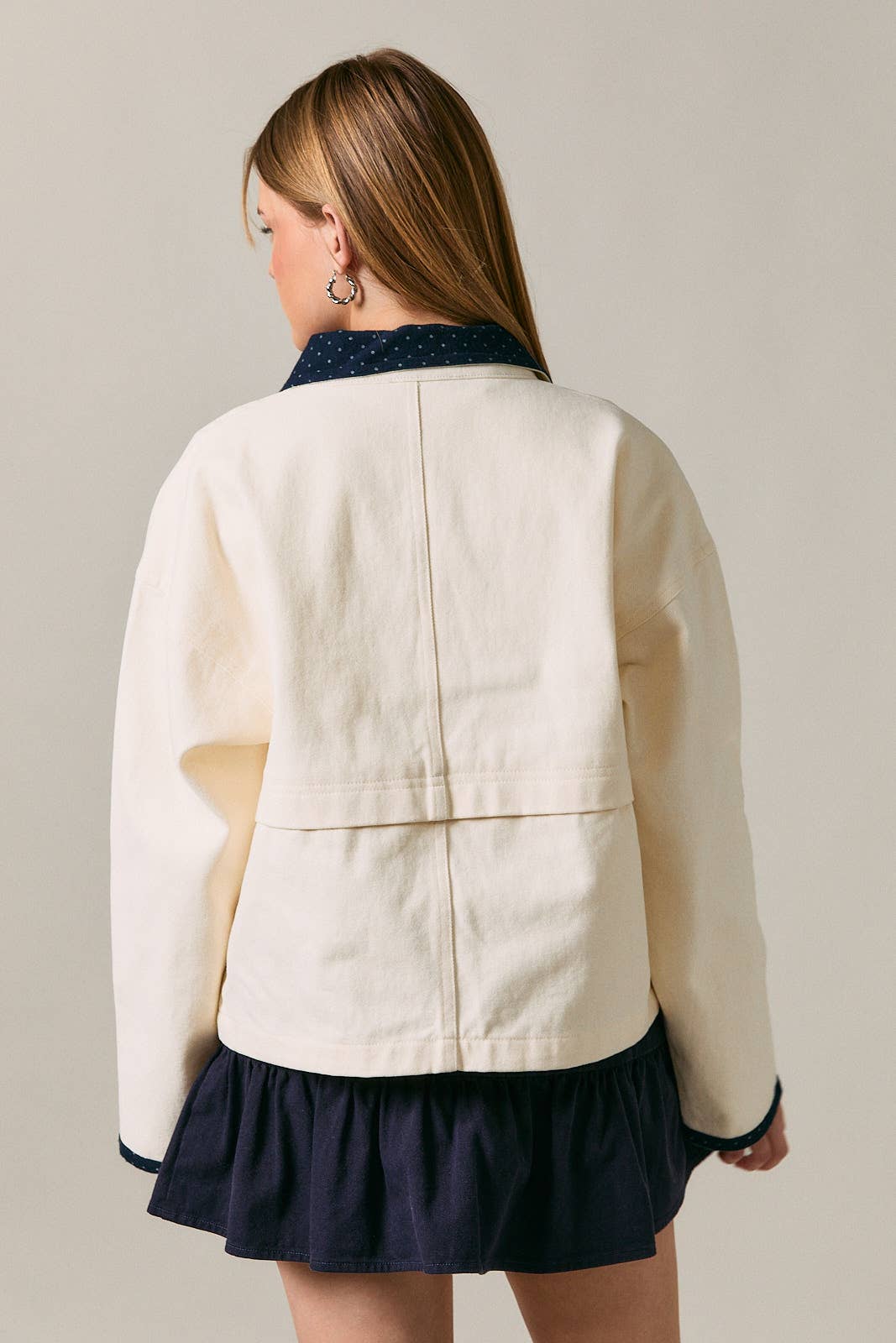 Polka Dot Contrast Jacket