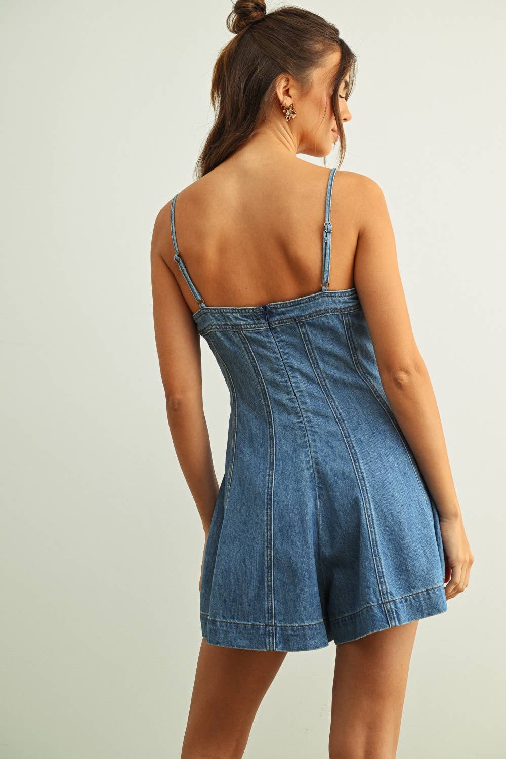 Washed Denim Romper