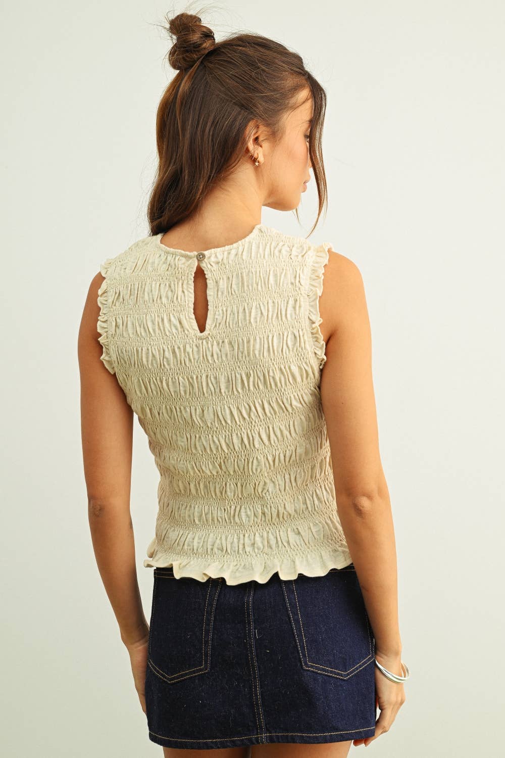 Sleeveless Smocked Top