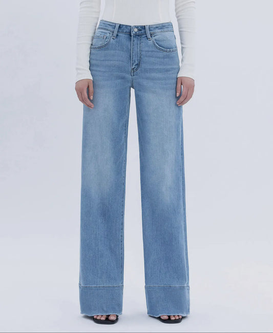 High Rise A Line Jeans