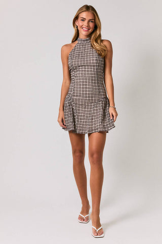 Halter Flare Mini Dress