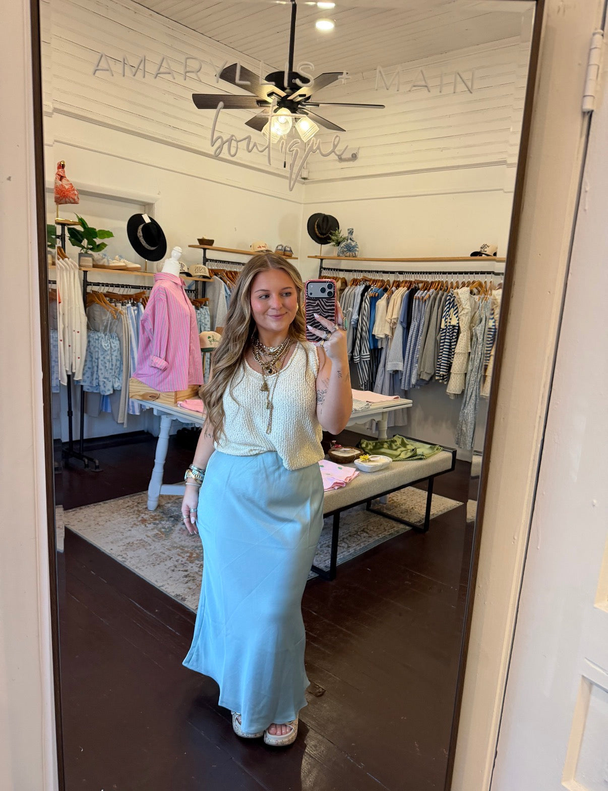 Satin Midi Skirt