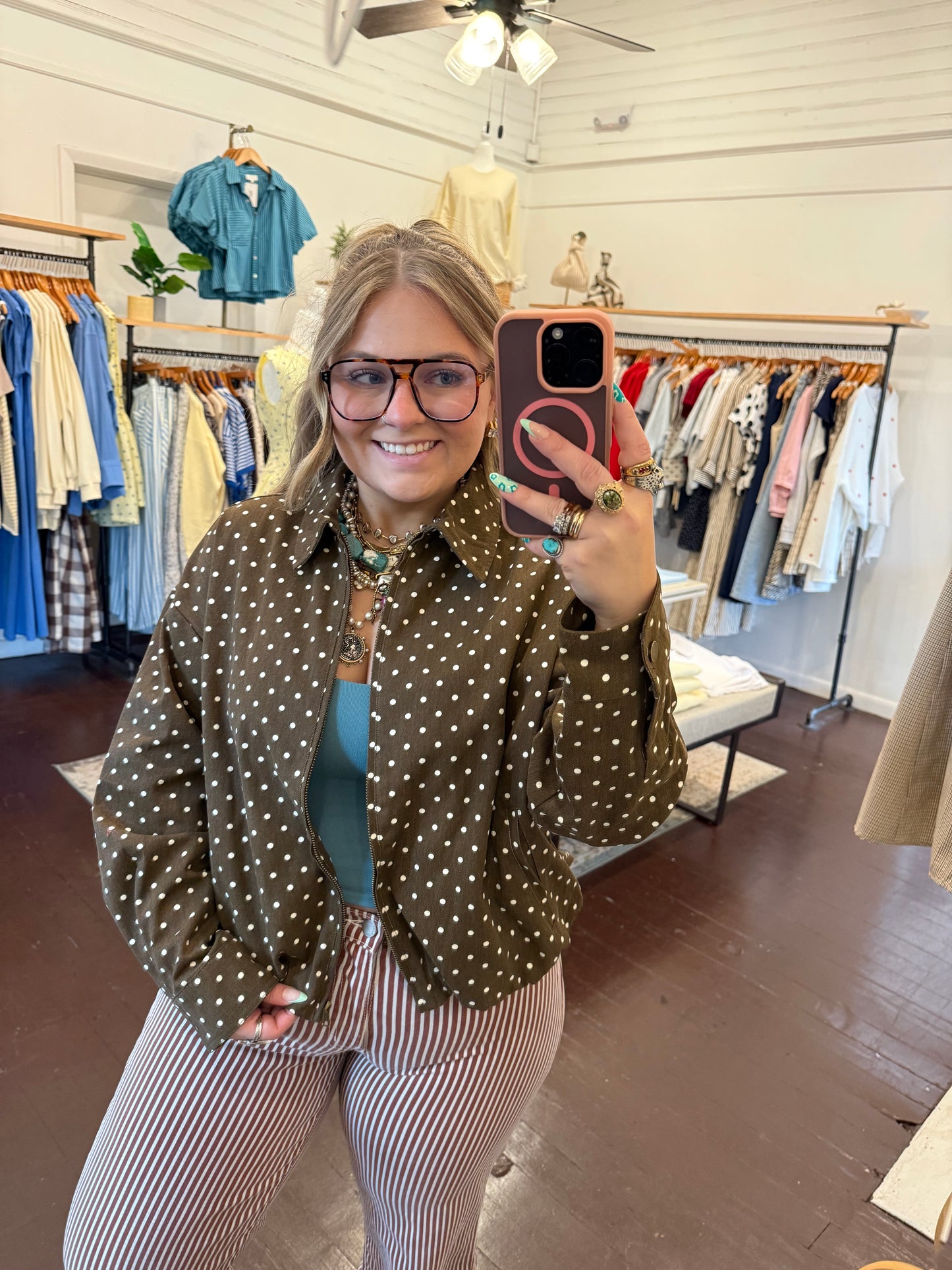 Polka Dot Jean Jacket