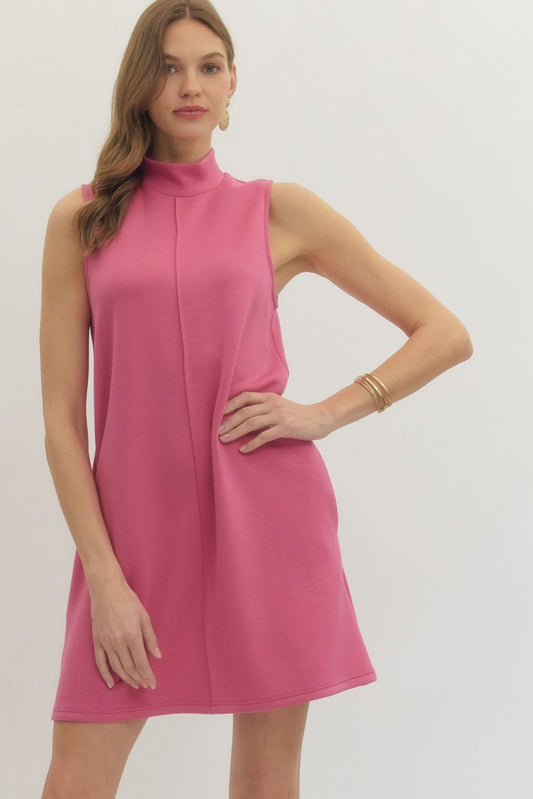 Mock Neck Mini Dress