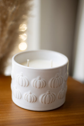 All Over Pumpkin Ceramic Candle