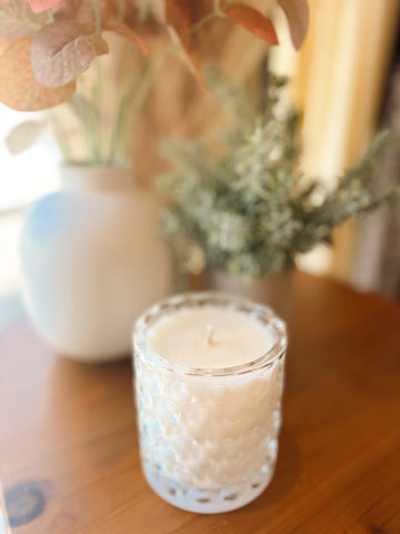 Clear Textured Glass Candle