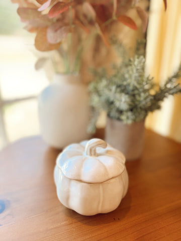 Ceramic Pumpkin Candle with Lid