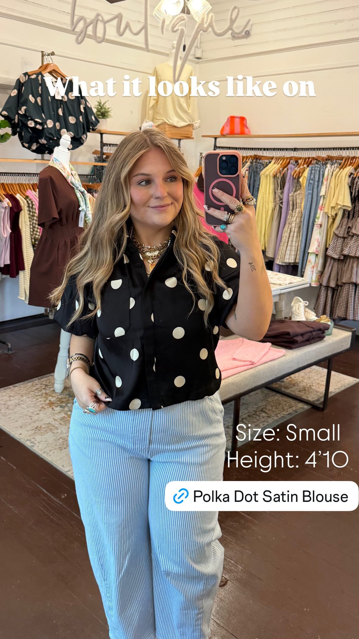 Polka Dot Satin Blouse