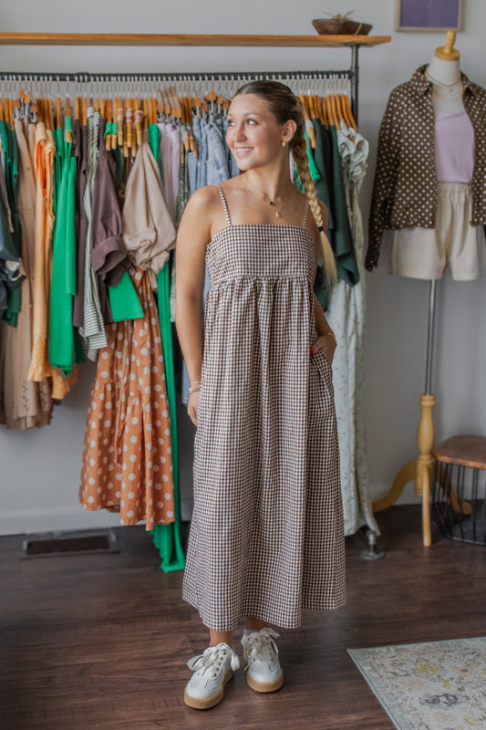 Gingham Midi Dress