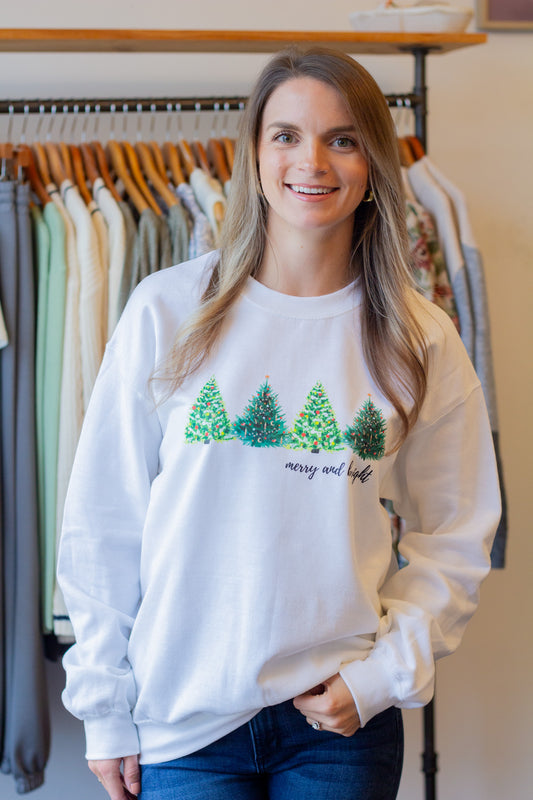 Merry and Bright Trees Sweatshirt