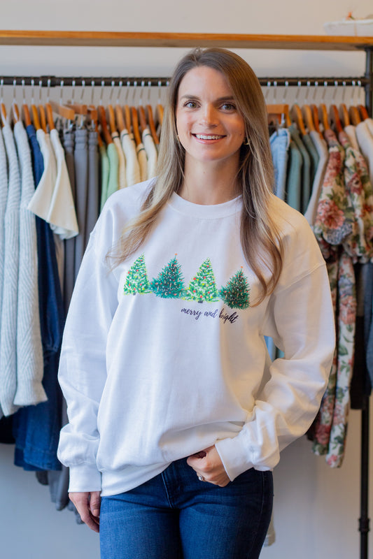 Merry and Bright Trees Sweatshirt