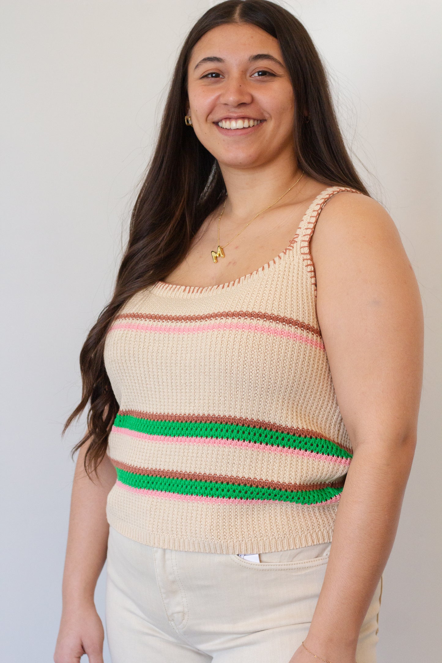 Multi-Color Stripe Tank Sweater