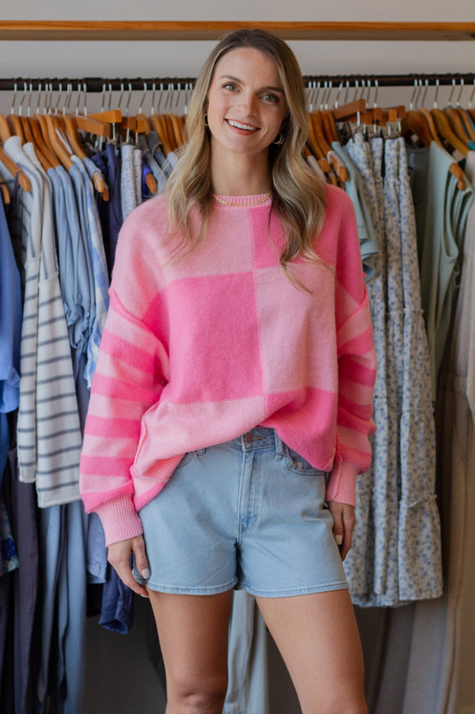 Color Block Oversized Sweater