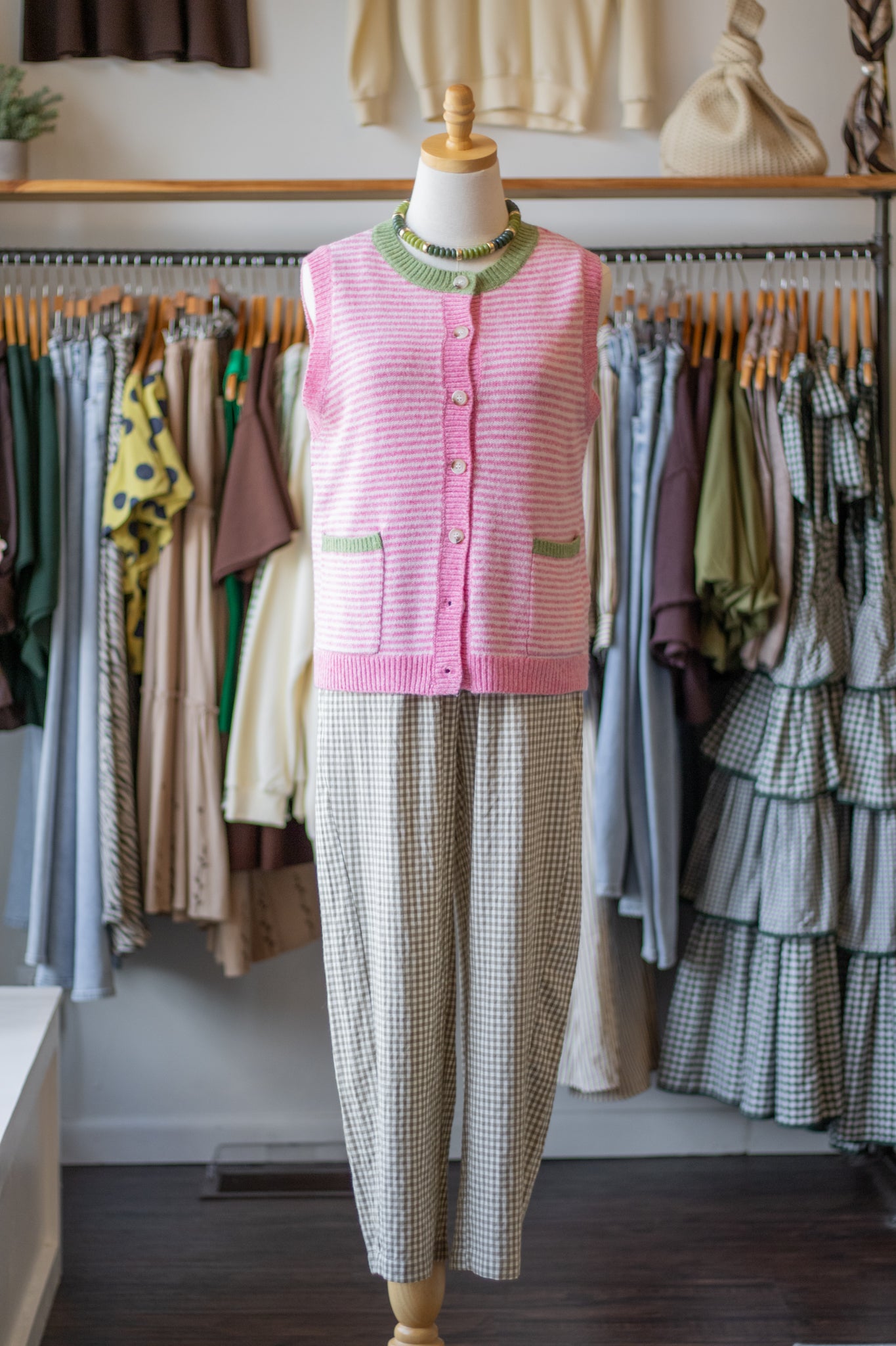 Stripe Color Block Sweater Vest